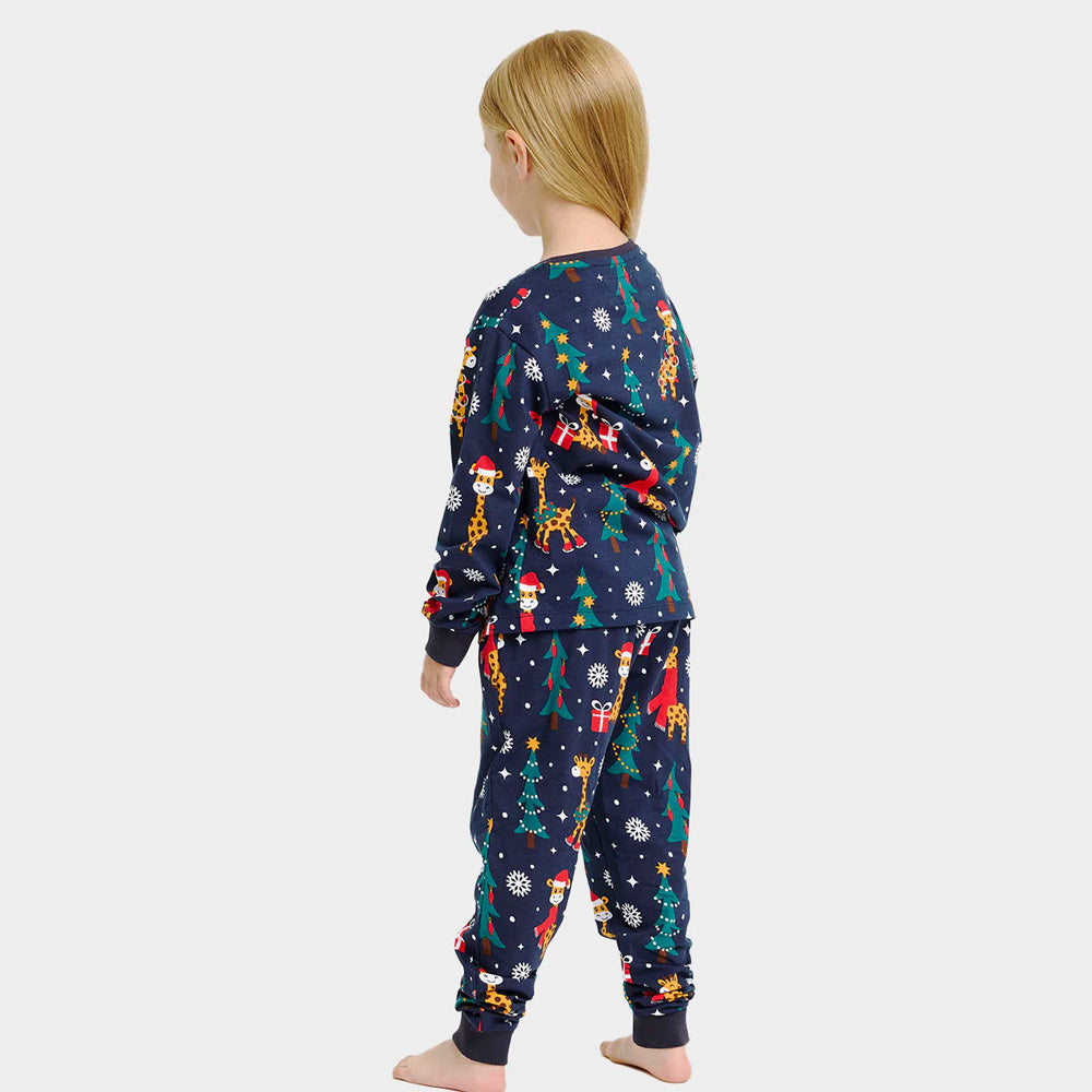 Pijama Navideña para Niños Jirafas