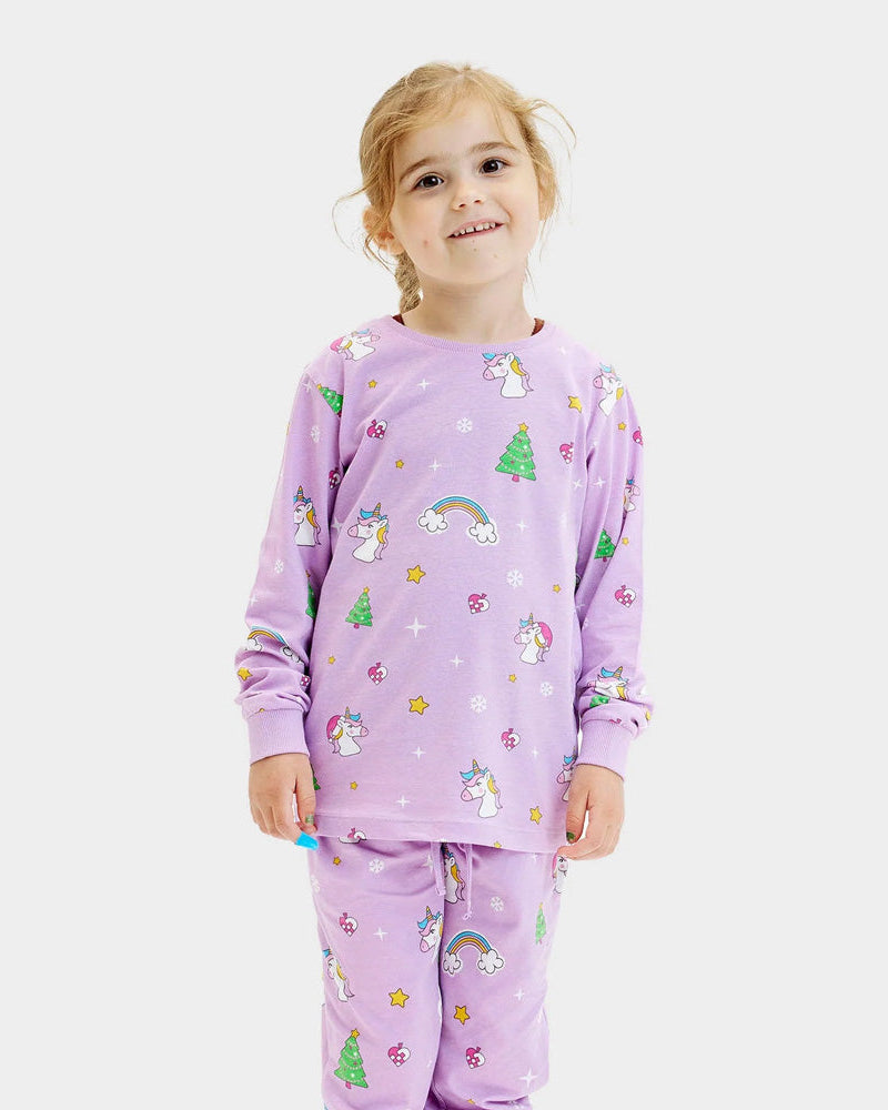 Pijama Navideña para Niños con Unicornios bebe