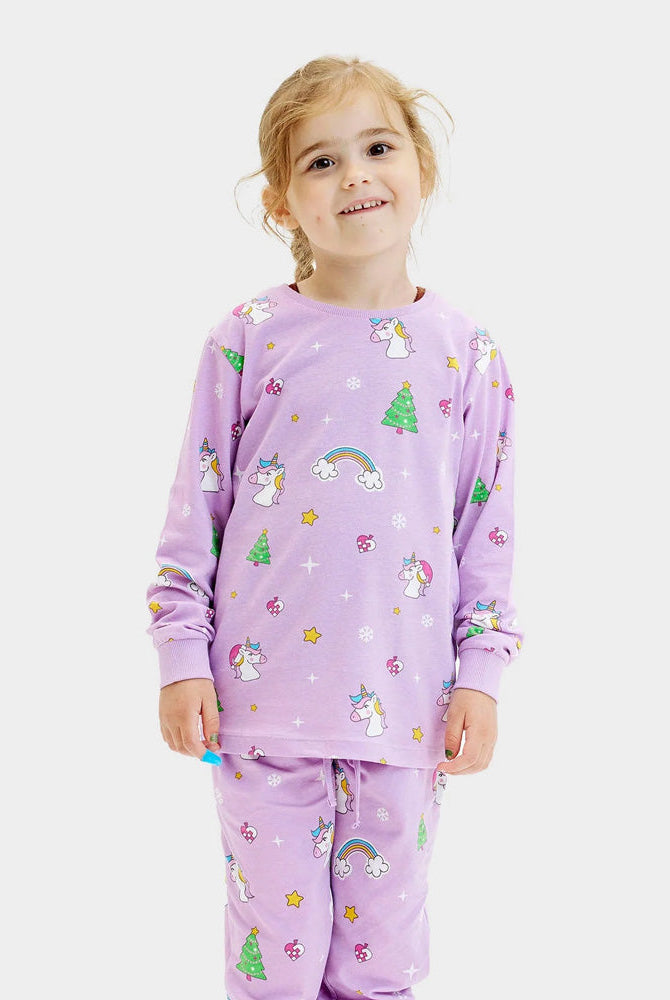Pijama Navideña para Niños con Unicornios bebe