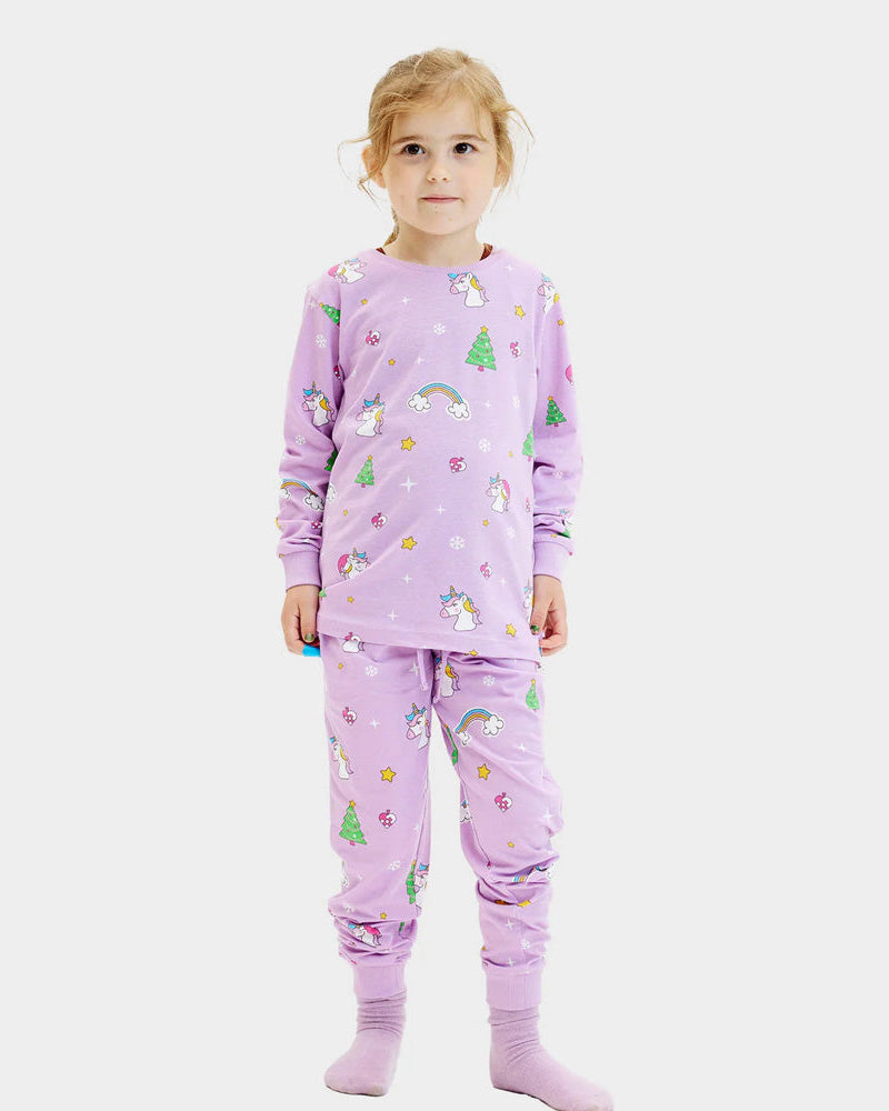 Pijama Navideña para Niños con Unicornios