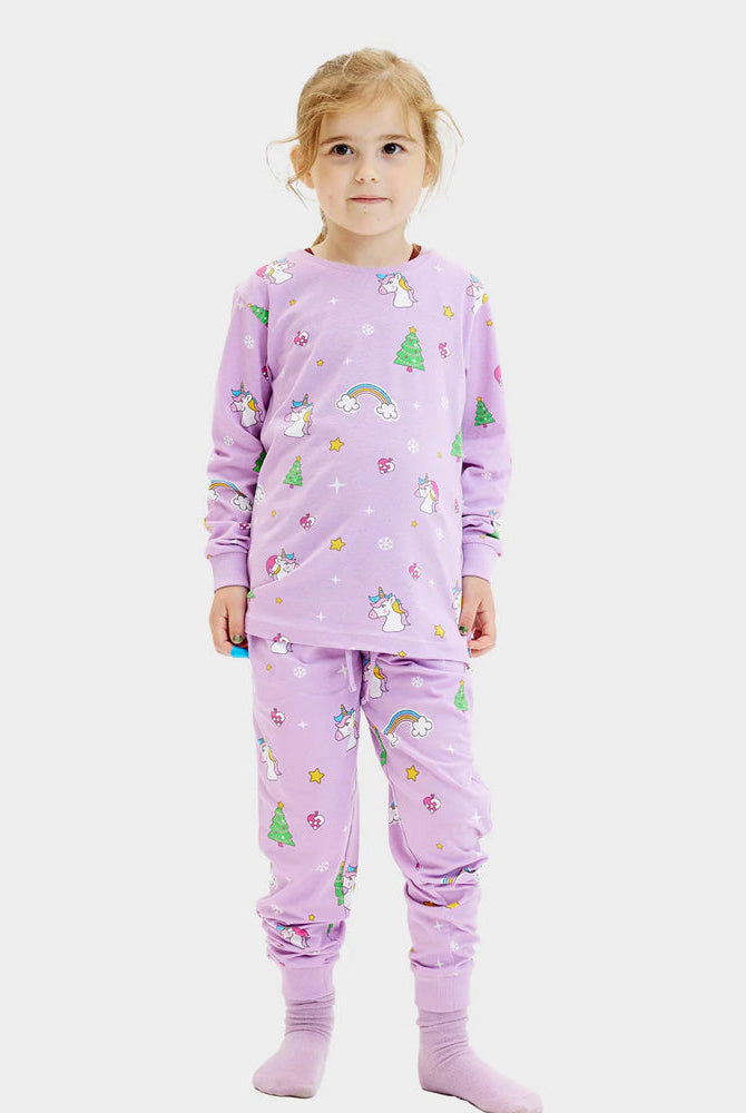 Pijama Navideña para Niños con Unicornios
