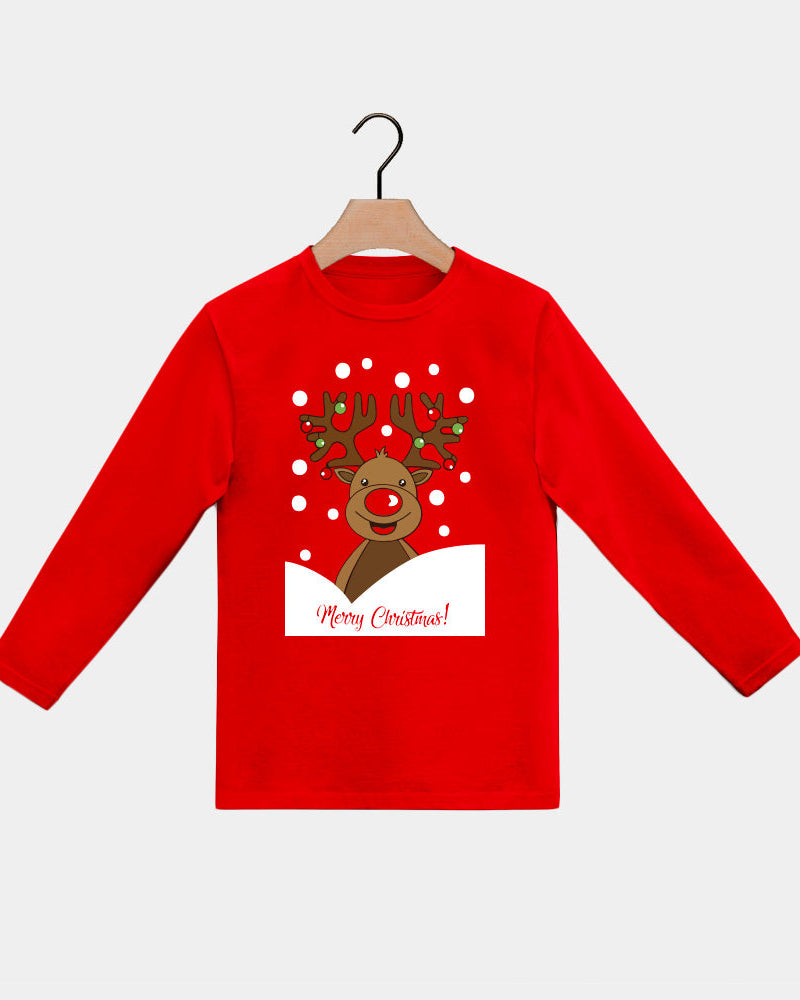 Playera Navideña Manga Larga para Niña y Niño Reno Rudolph