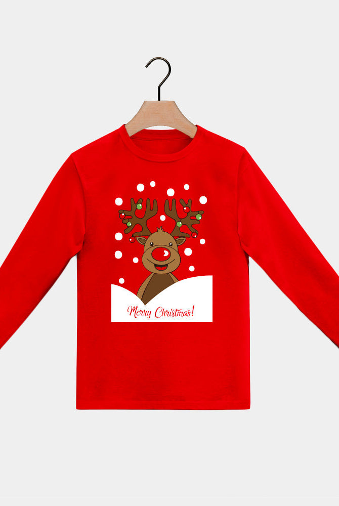 Playera Navideña Manga Larga para Niña y Niño Reno Rudolph