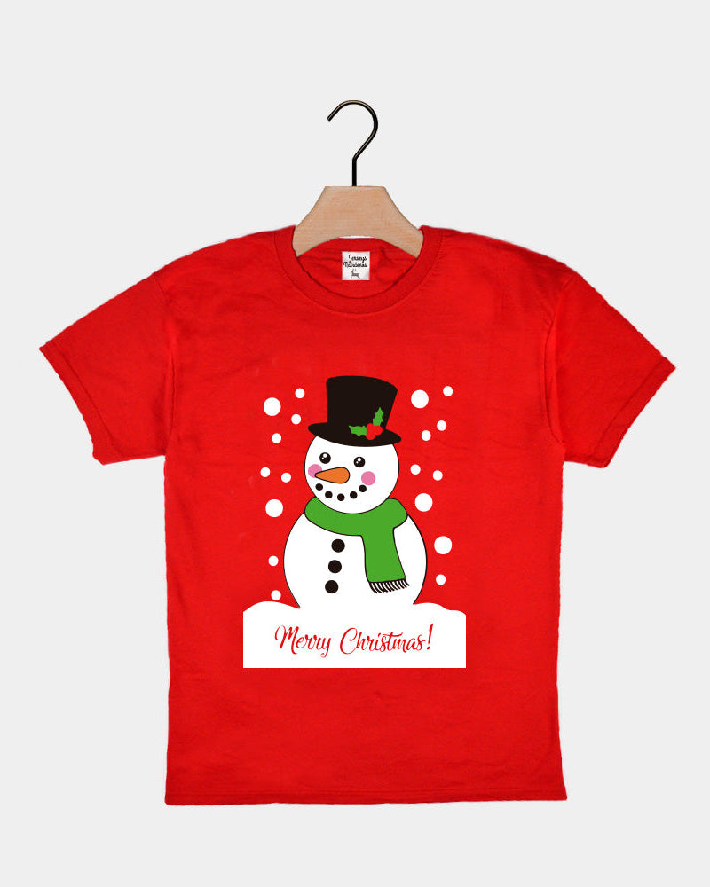 Playera Navideña para Niños Muñeco Nieve