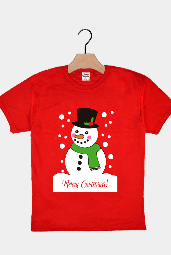 Playera Navideña para Niños Muñeco Nieve