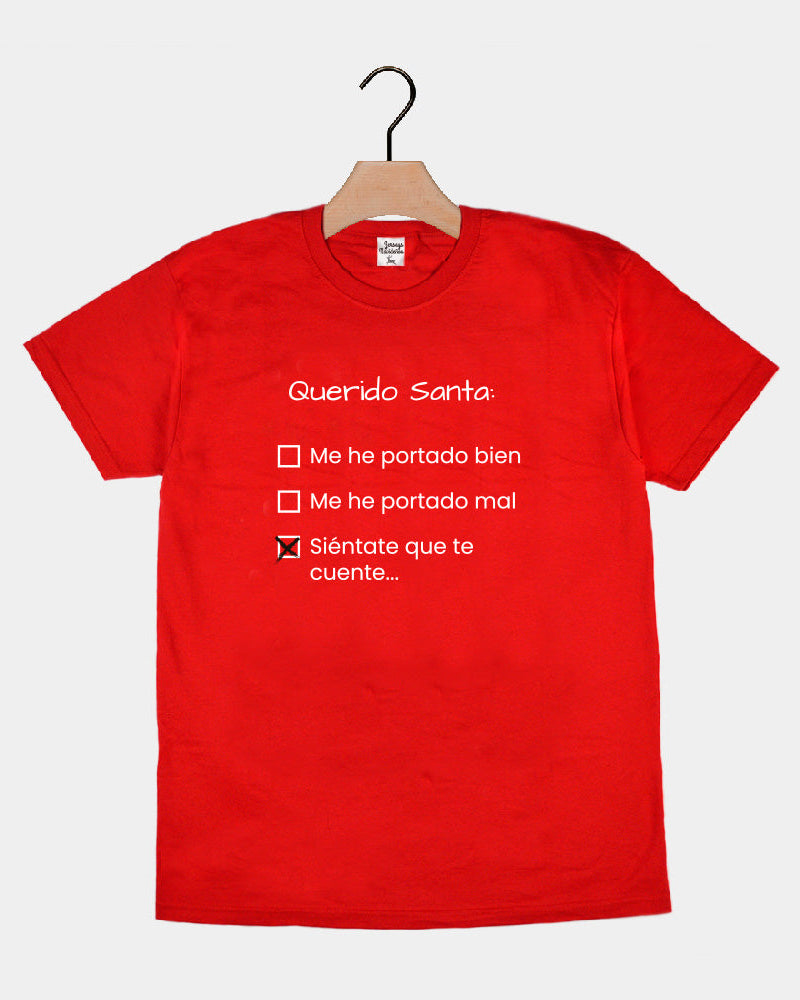 Playera Navideña Hombre Mujer Roja Querido Santa