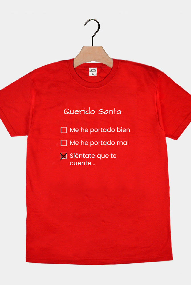 Playera Navideña Hombre Mujer Roja Querido Santa