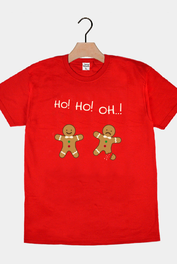 Playera Navideña para Familia Roja Gingerbreads