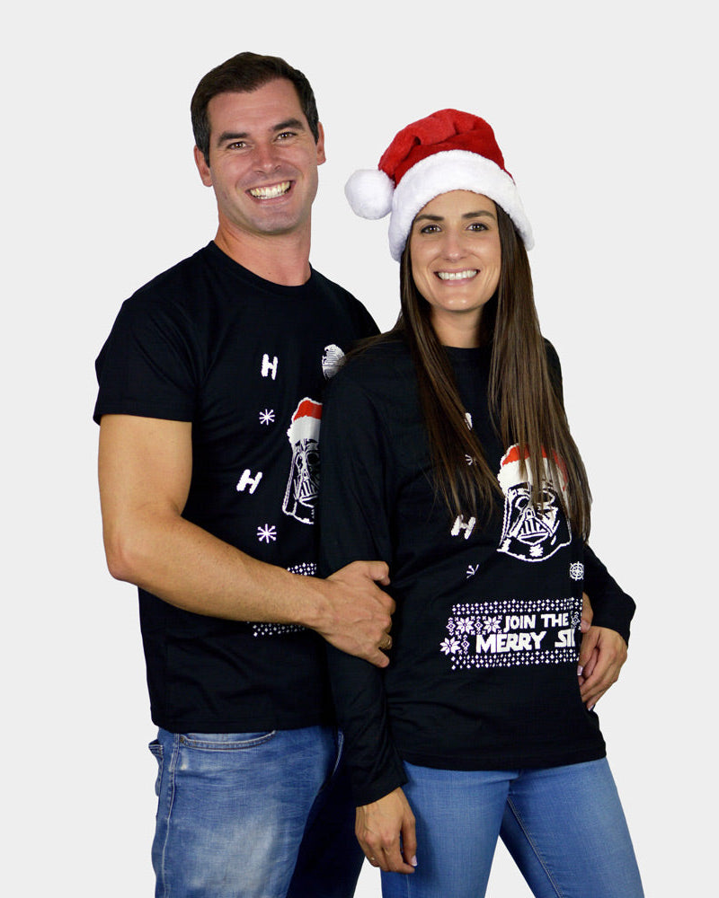 Playera Navideña para Hombre y Mujer Star Wars Darth Vader Parejas