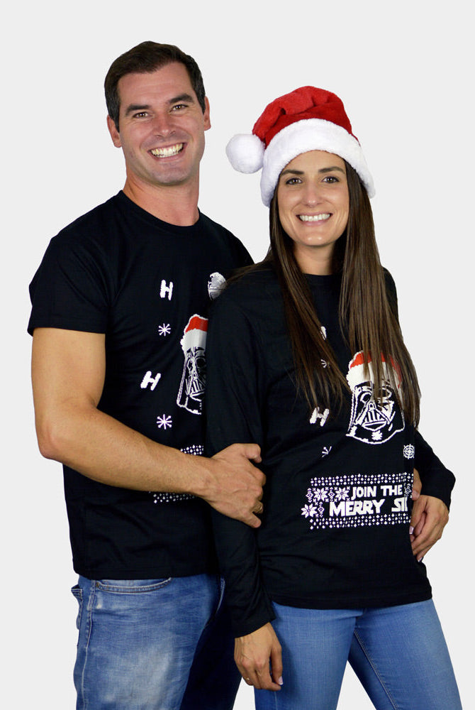 Playera Navideña para Hombre y Mujer Star Wars Darth Vader Parejas