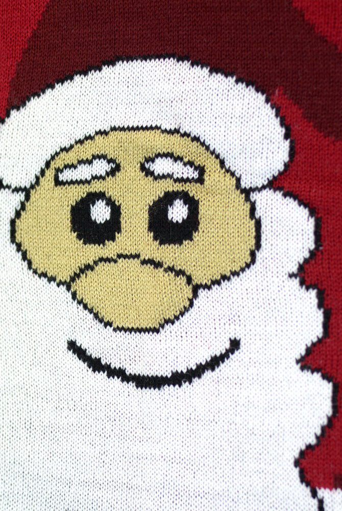 Suéter de Navidad para Familia Santa y Rudolph Sonrientes Detalle Cara