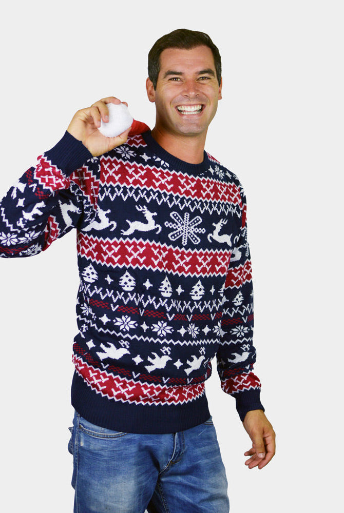 Suéter de Navidad para Familia Renos y Motivos Navideños Hombre