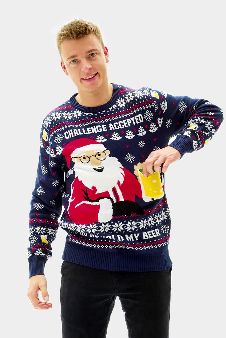 Hombre Suéter de Navidad Beer Pocket 3D