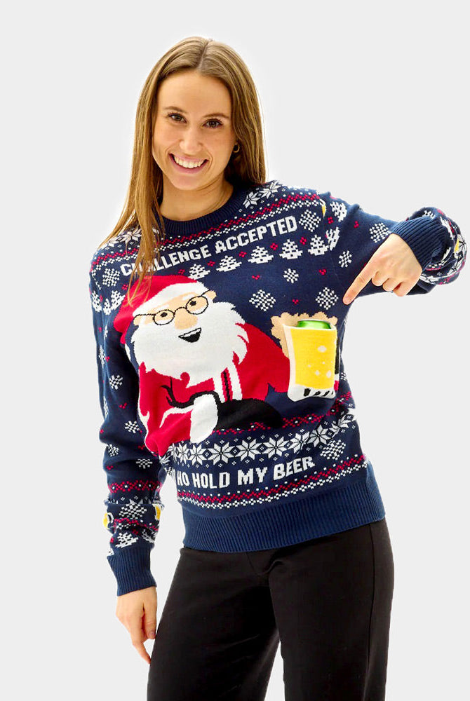 Suéter de Navidad Mujer Beer Pocket 3D