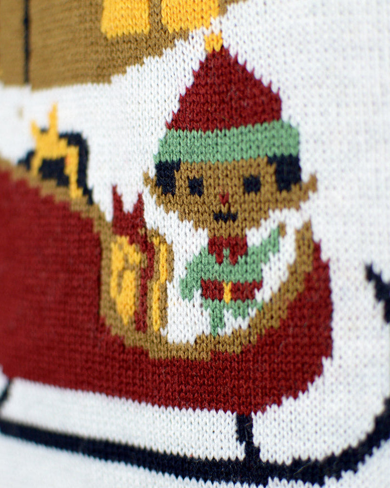 Suéter de Navidad con Luces LED para Hombre Merry Christmas Azul