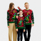 Suéter de Navidad con Luces LED para Familia Tree-Rex Christmas