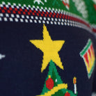 Suéter de Navidad con Luces LED para Hombre Azul con Árbol Navidad Detalle Estrella