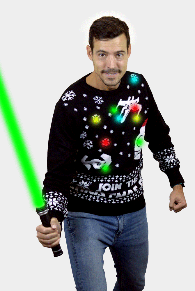 Suéter de Navidad con Luces LED Hombre Join the Christmas Side