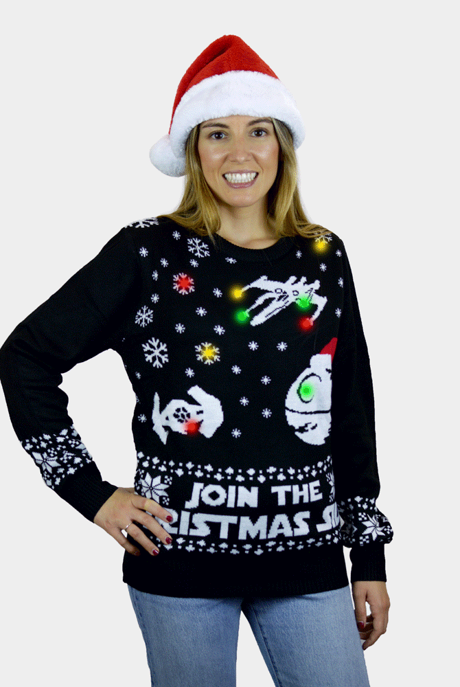 Suéter de Navidad con Luces LED Mujer Join the Christmas Side
