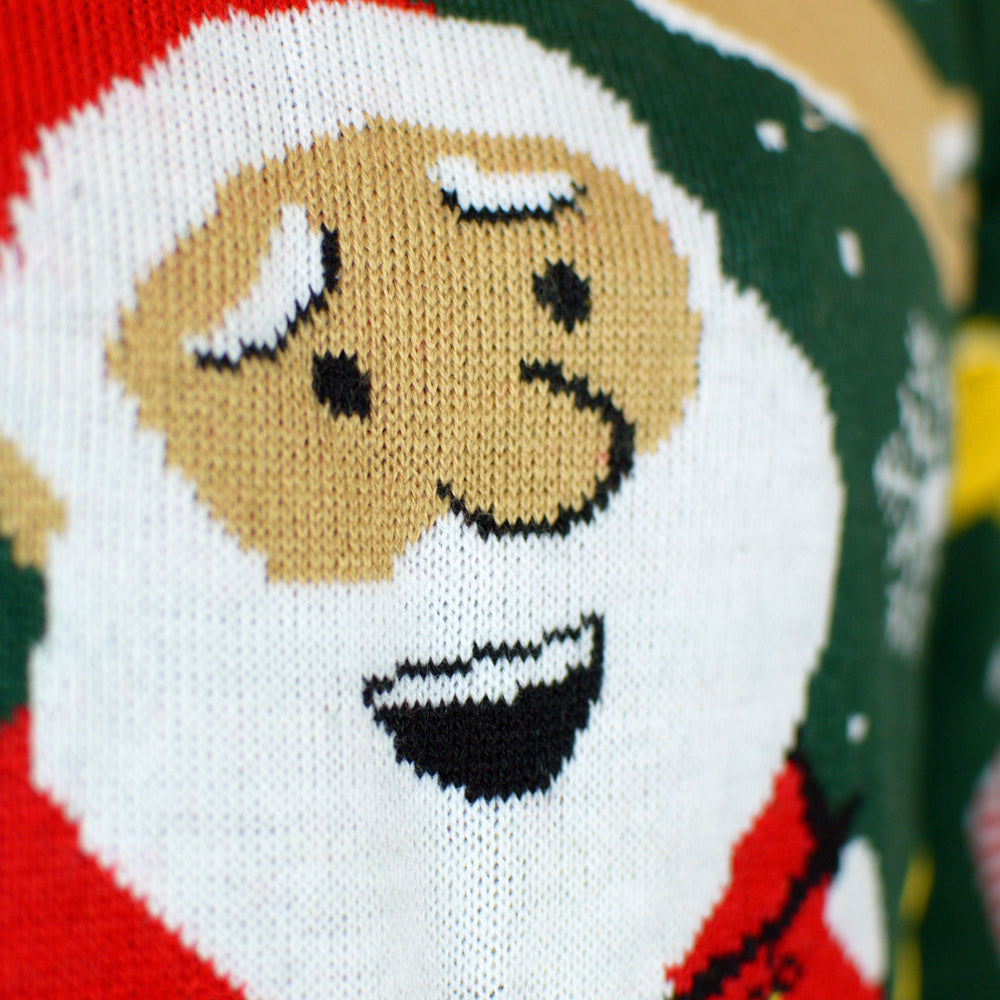 Suéter de Navidad con Luces LED para Mujer Papá Noel hecho un Lío Detalle
