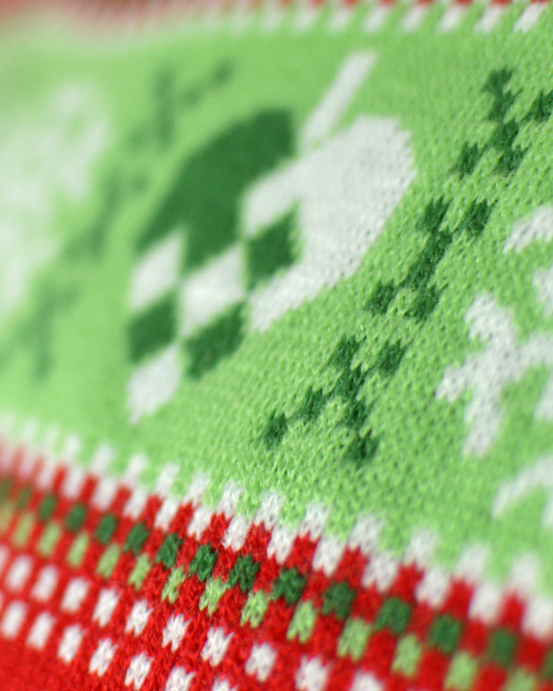 Suéter de Navidad con Luces LED para Familia Rojo con Árbol Navidad Dertalle