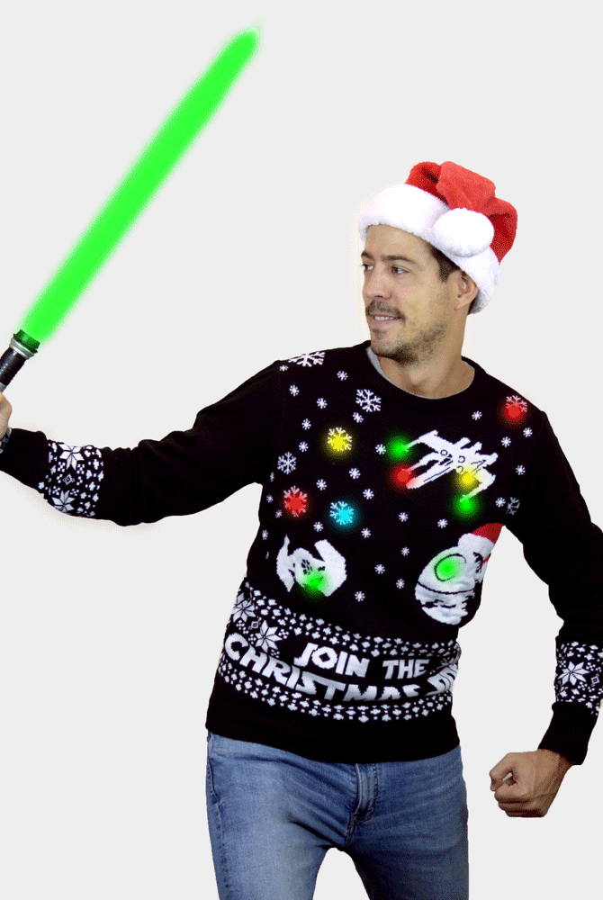 Suéter de Navidad con Luces LED Parejas Join the Christmas Side hombre