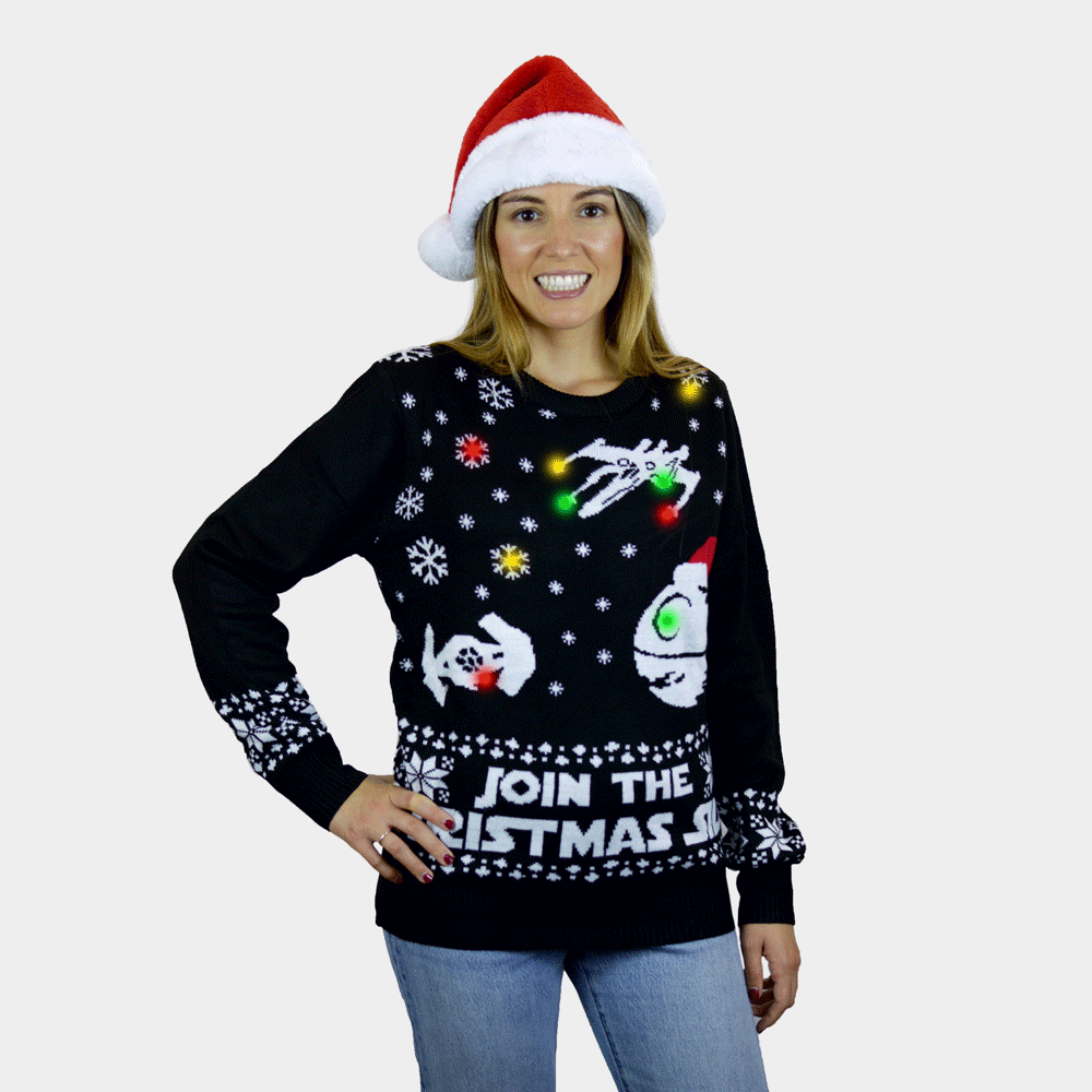 Jersey De Navidad Que Se Ilumina, Manga Larga, Diseño Divertido, Para Fiestas Y Celebraciones