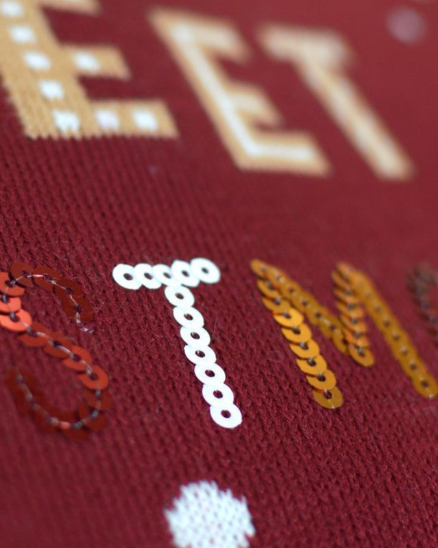 Suéter de Navidad con Luces LED Parejas Rojo Ginger Cookie detalle 1