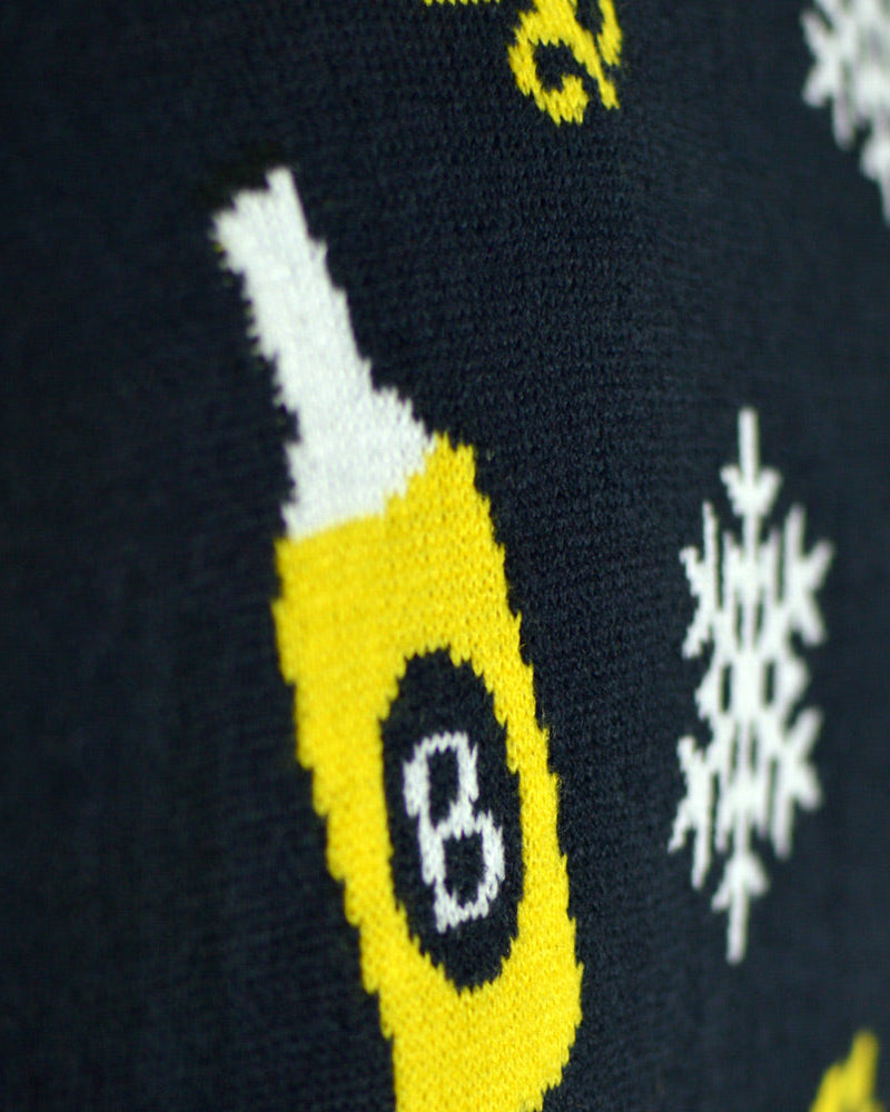 Suéter de Navidad con Luces LED Parejas Santa con Cerveza Detalle Botella