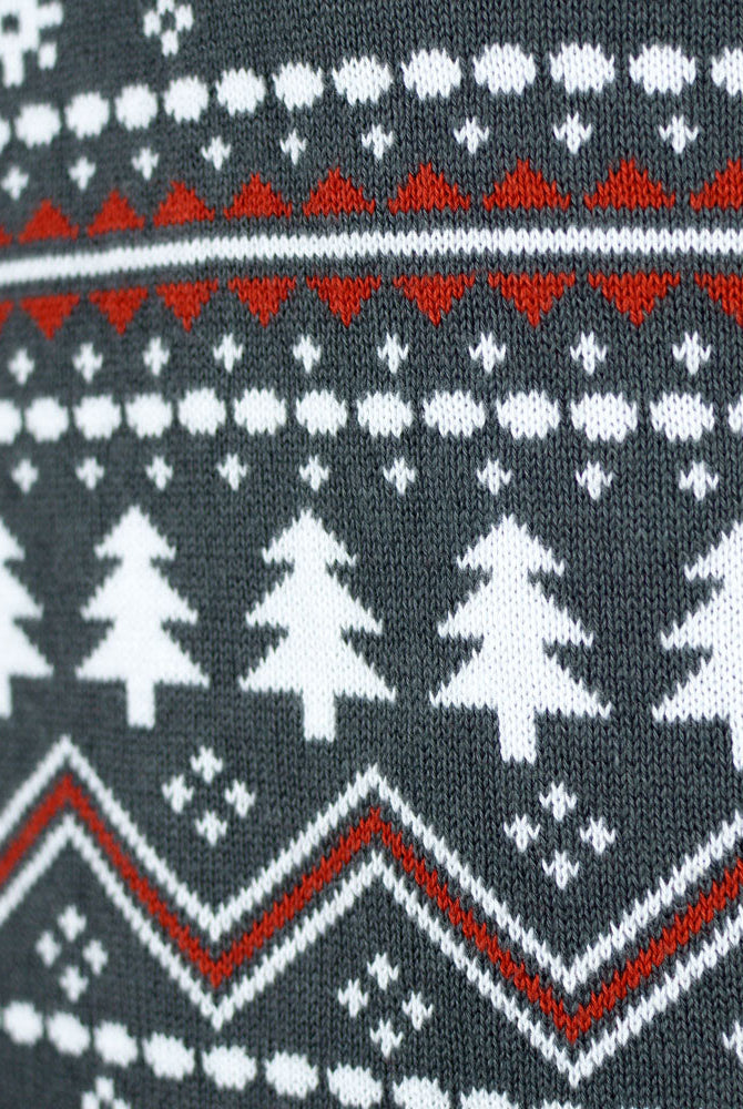 Suéter de Navidad de cuello alto Parejas Gris Algodón Orgánico