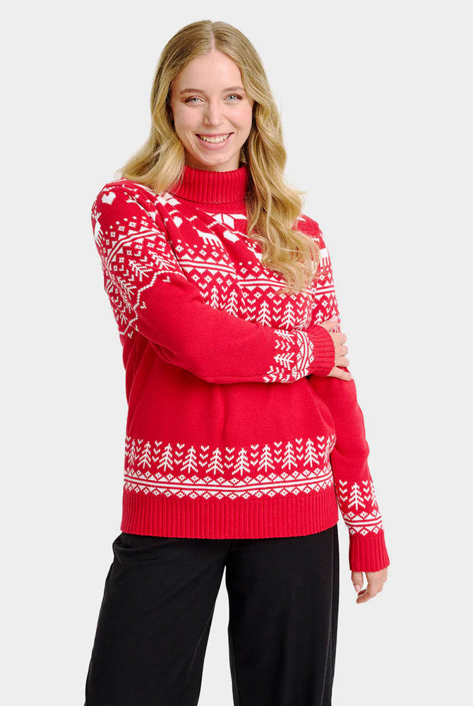 Suéter de Navidad cuello alto Mujer Algodón Orgánico Greenlandish