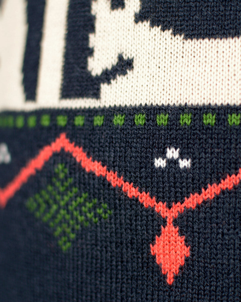 Suéter de Navidad para Familia Portal de Belén Azul