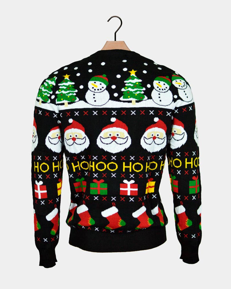 Suéter de Navidad para Familia Santa, Regalos y Muñecos Algodón Orgánico Atrás