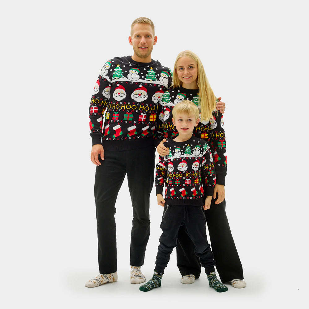 Suéter de Navidad para Familia Santa, Regalos y Muñecos Algodón Orgánico