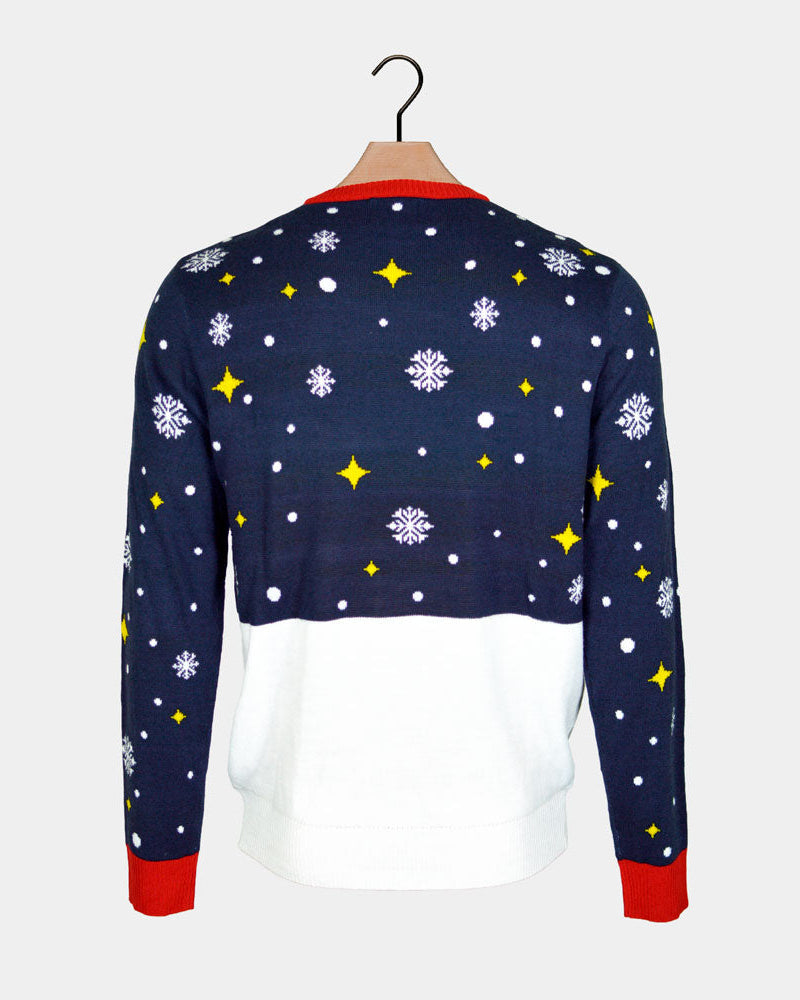 Suéter de Navidad para Hombre Feliz Navidog Espalda