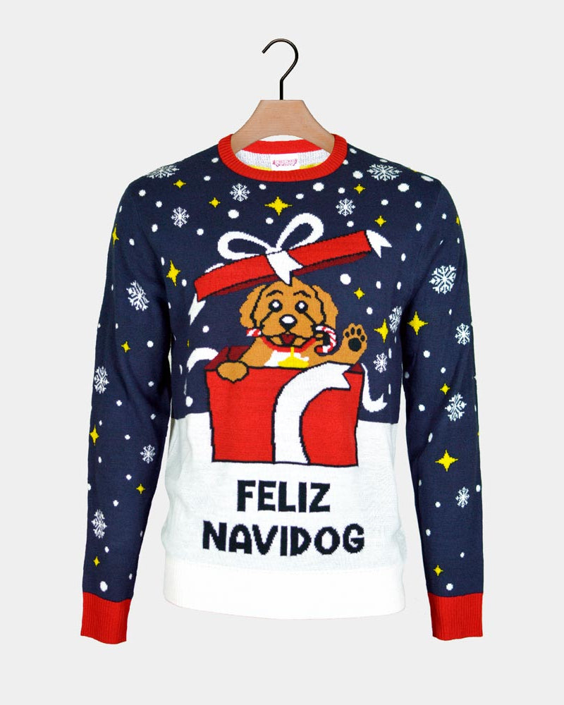 Suéter de Navidad para Mujer Feliz Navidog