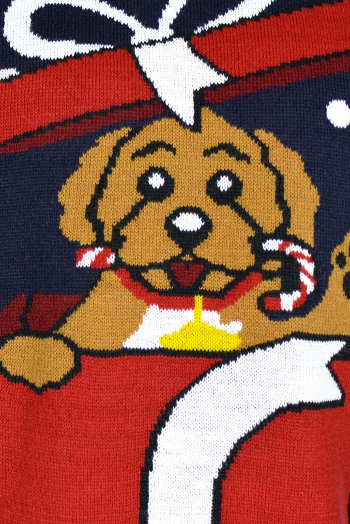 Suéter de Navidad para Niña y Niño Feliz Navidog Detalle