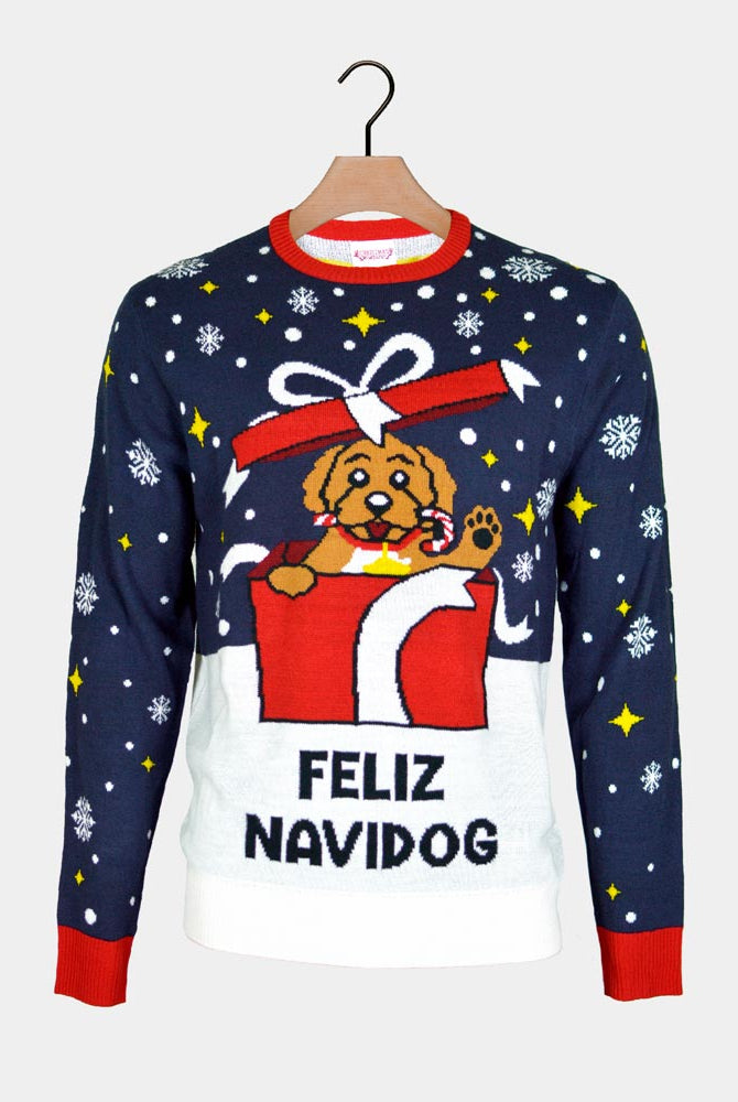 Suéter de Navidad para Niña y Niño Feliz Navidog