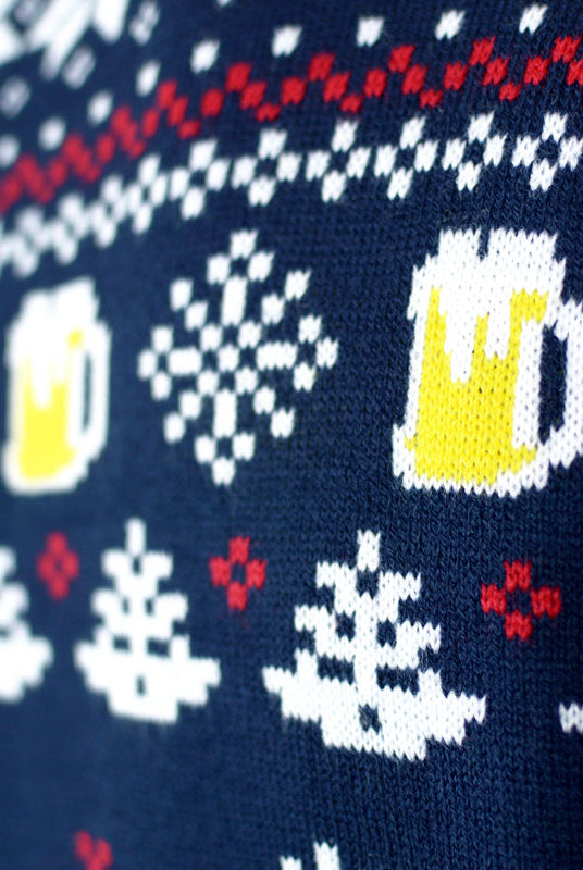 Suéter de Navidad para Hombre Beer Pocket 3D detalle