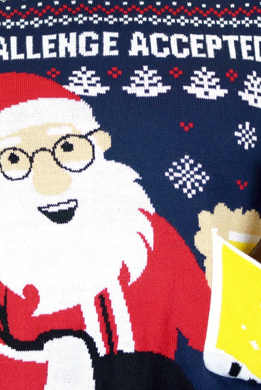 Suéter de Navidad para Hombre Beer Pocket 3D detalle cerveza