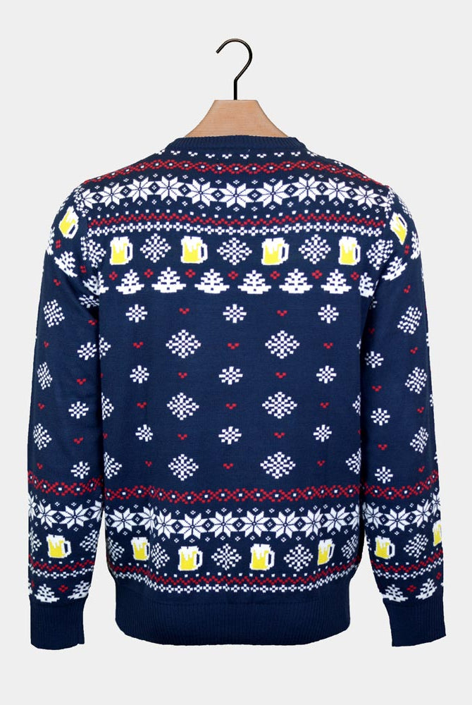 Suéter de Navidad para Hombre Beer Pocket 3D espalda