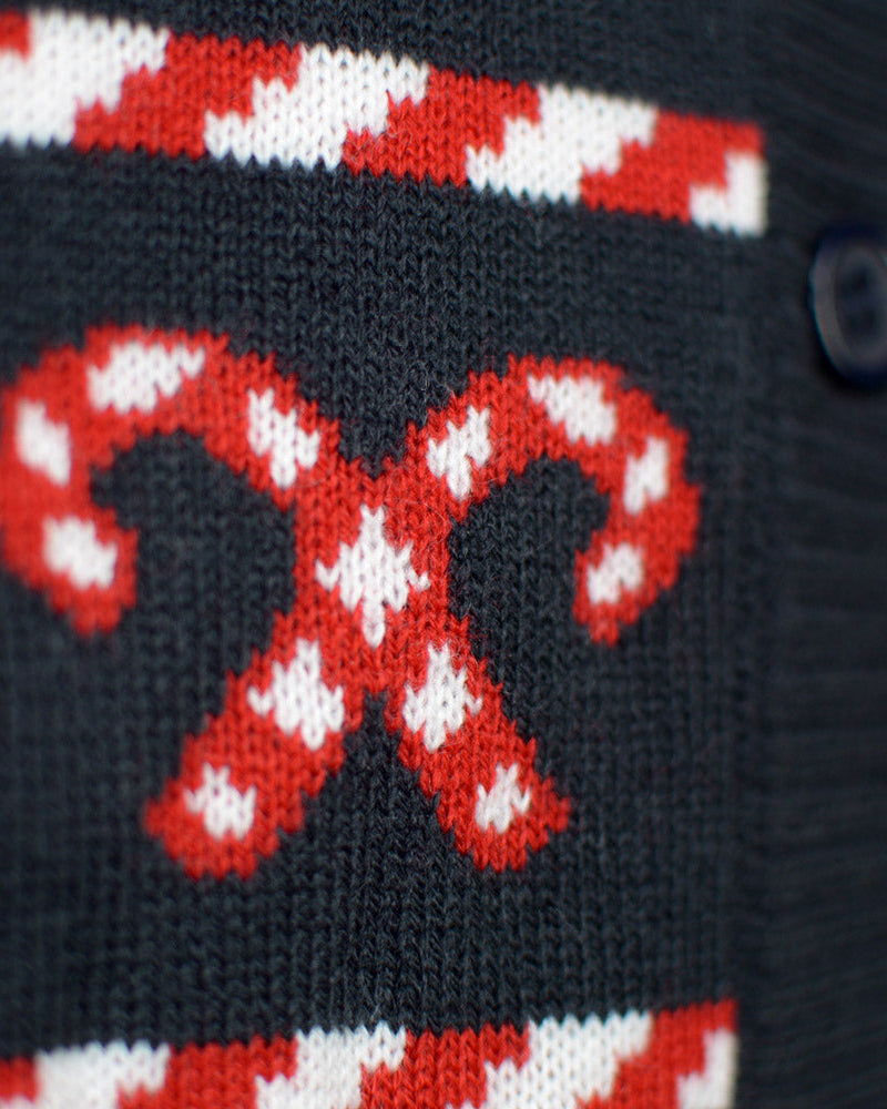 Suéter de Navidad para Hombre Cárdigan Azul Estrellas Polares Boton