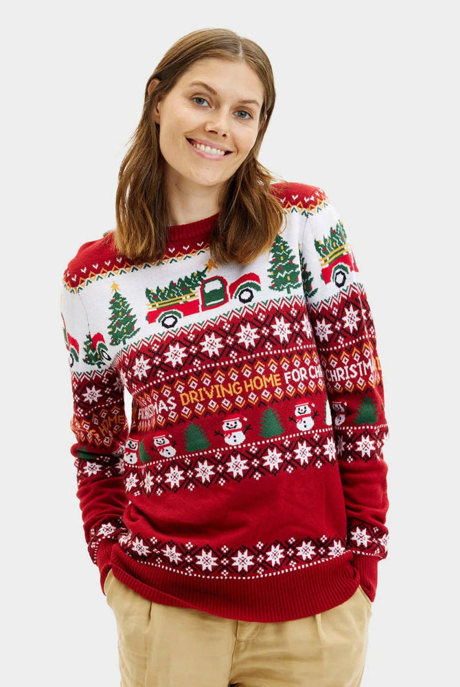 Suéter de Navidad para Hombre Driving Home Mujer