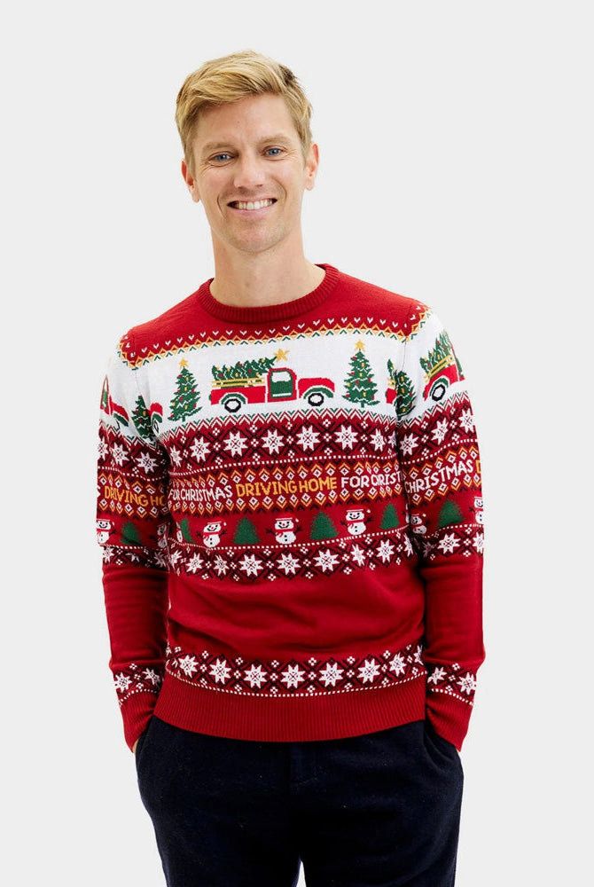 Suéter de Navidad para Hombre Driving Home