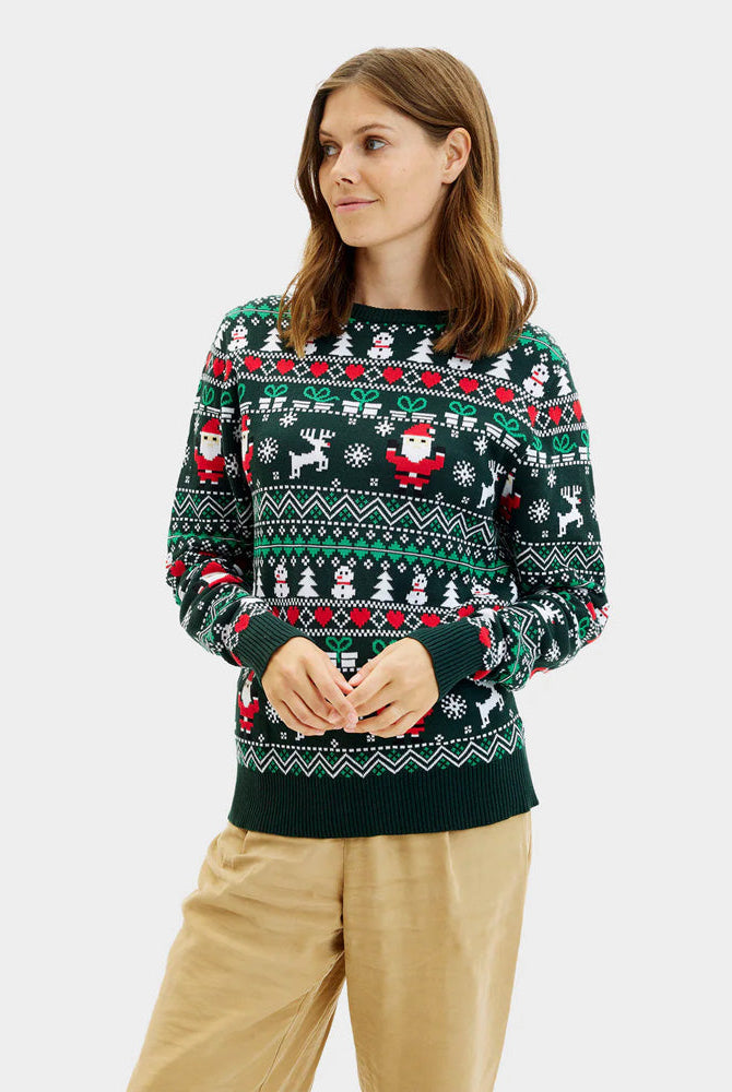 Suéter de Navidad para Hombre Green Christmas Algodón Orgánico Mujer