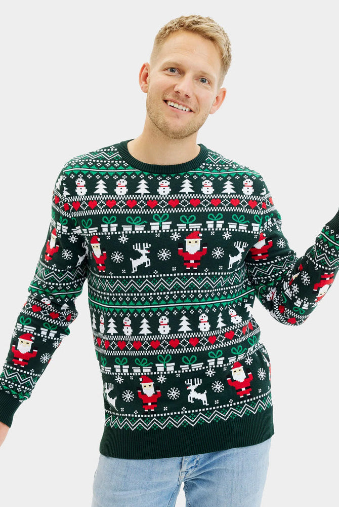 Suéter de Navidad para Hombre Green Christmas Algodón Orgánico
