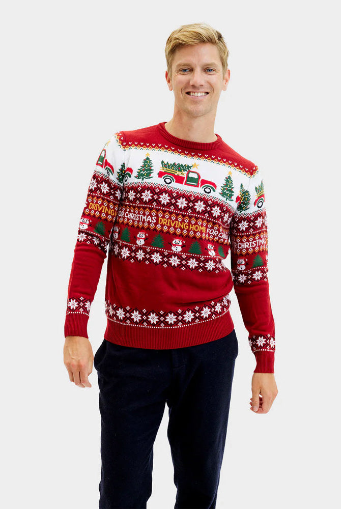 Suéter de Navidad para Hombre Home Driving