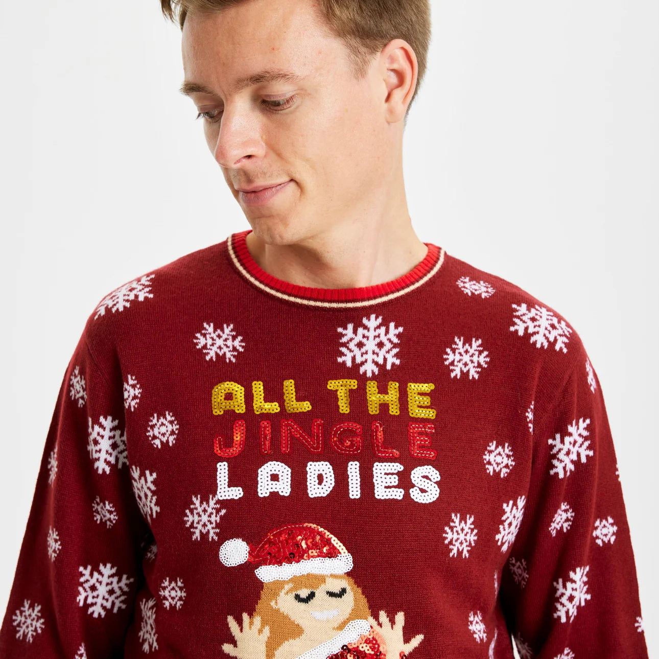 Suéter de Navidad para Hombre Jingles Ladies Lentejuelas