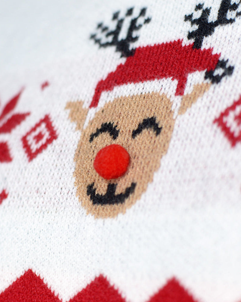 Suéter de Navidad para Hombre Reno Adorable 3D