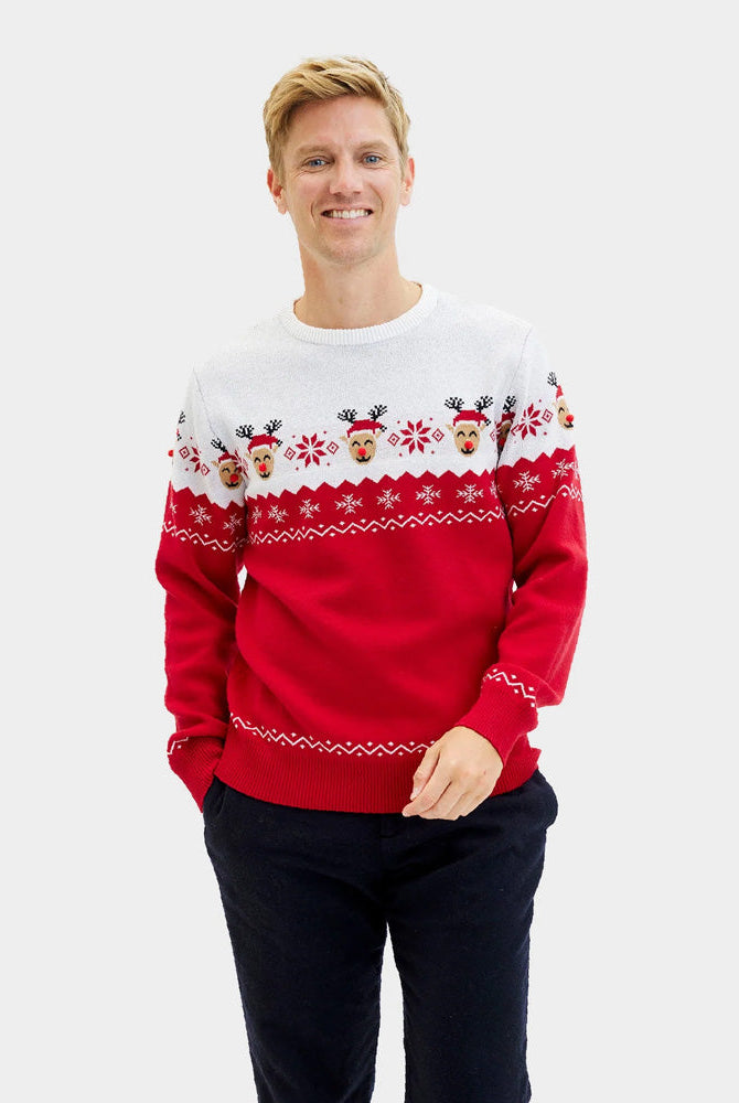 Suéter de Navidad para Hombre Reno Adorable